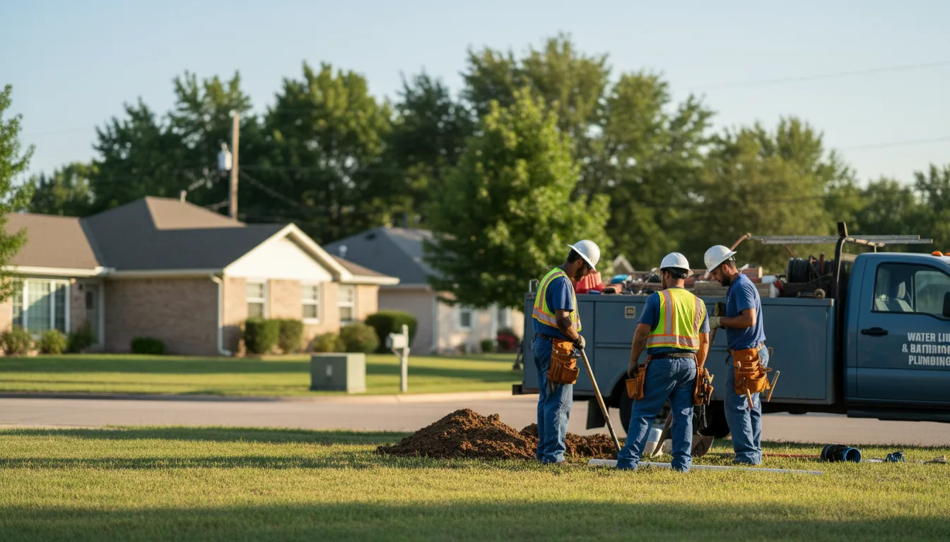 Residential water line and bathroom plumbing service in Henryetta, OK